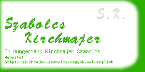 szabolcs kirchmajer business card